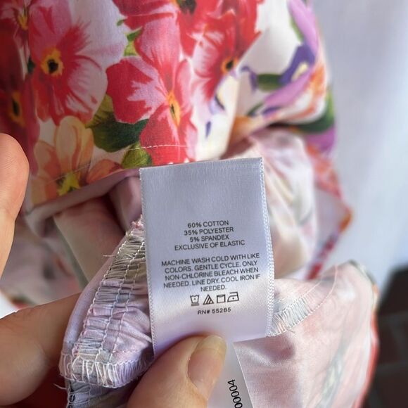 Express Spring Meadow Tiered Puff Sleeve Square Neck Dress M - Picture 6 of 8